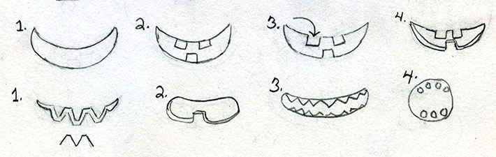 shaping a jack o'lantern mouth