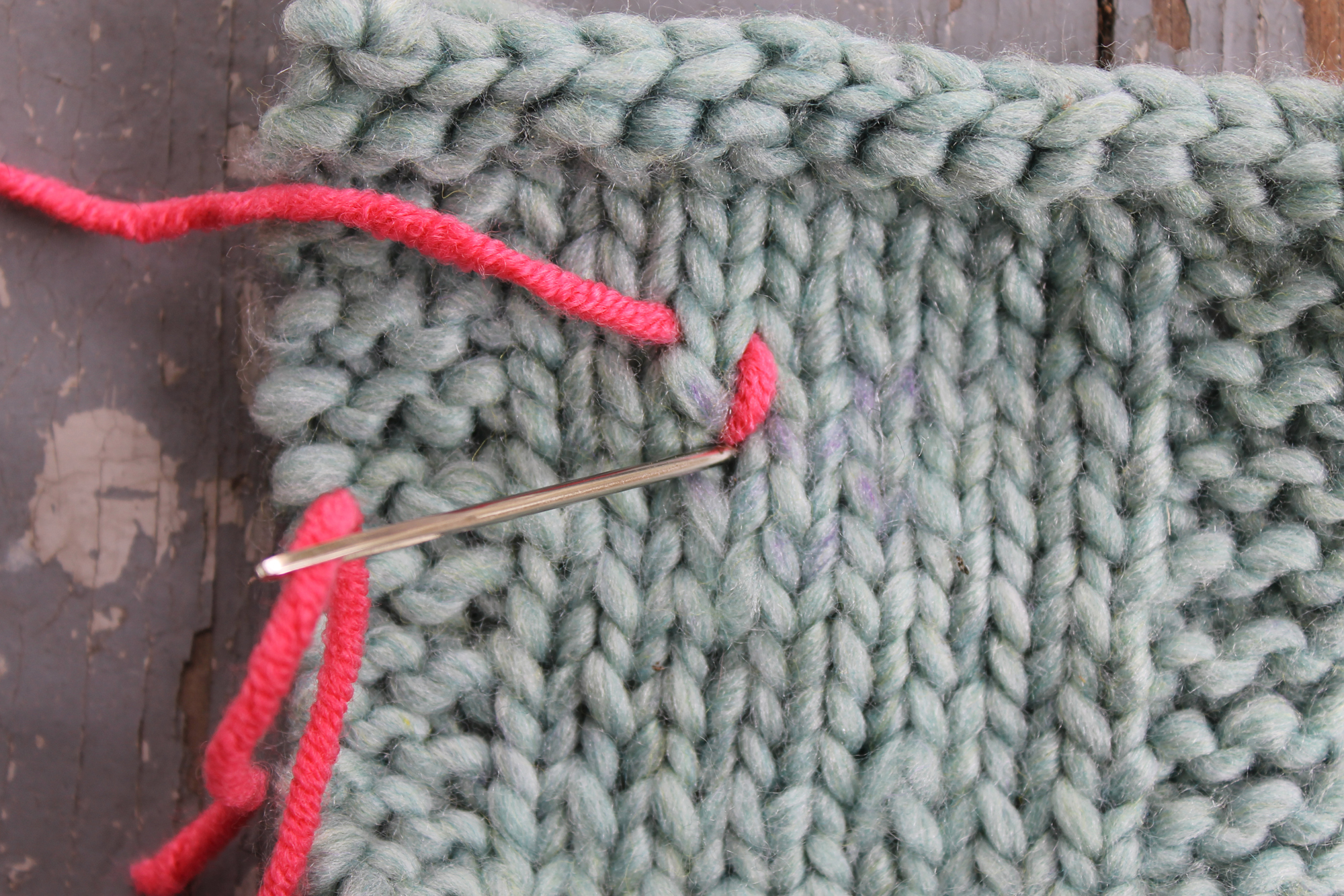 Duplicate stitch final step