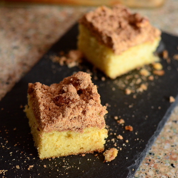 Two Slices of Sour Cream Coffee Cake