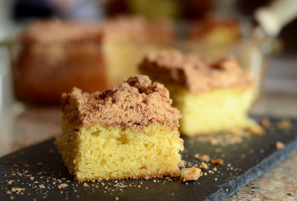 Sour Cream Coffee Cake, with Cinnamon Streusel Topping