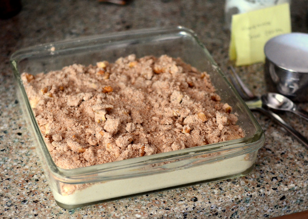 Homemade Sour Cream Coffee Cake, ready to bake