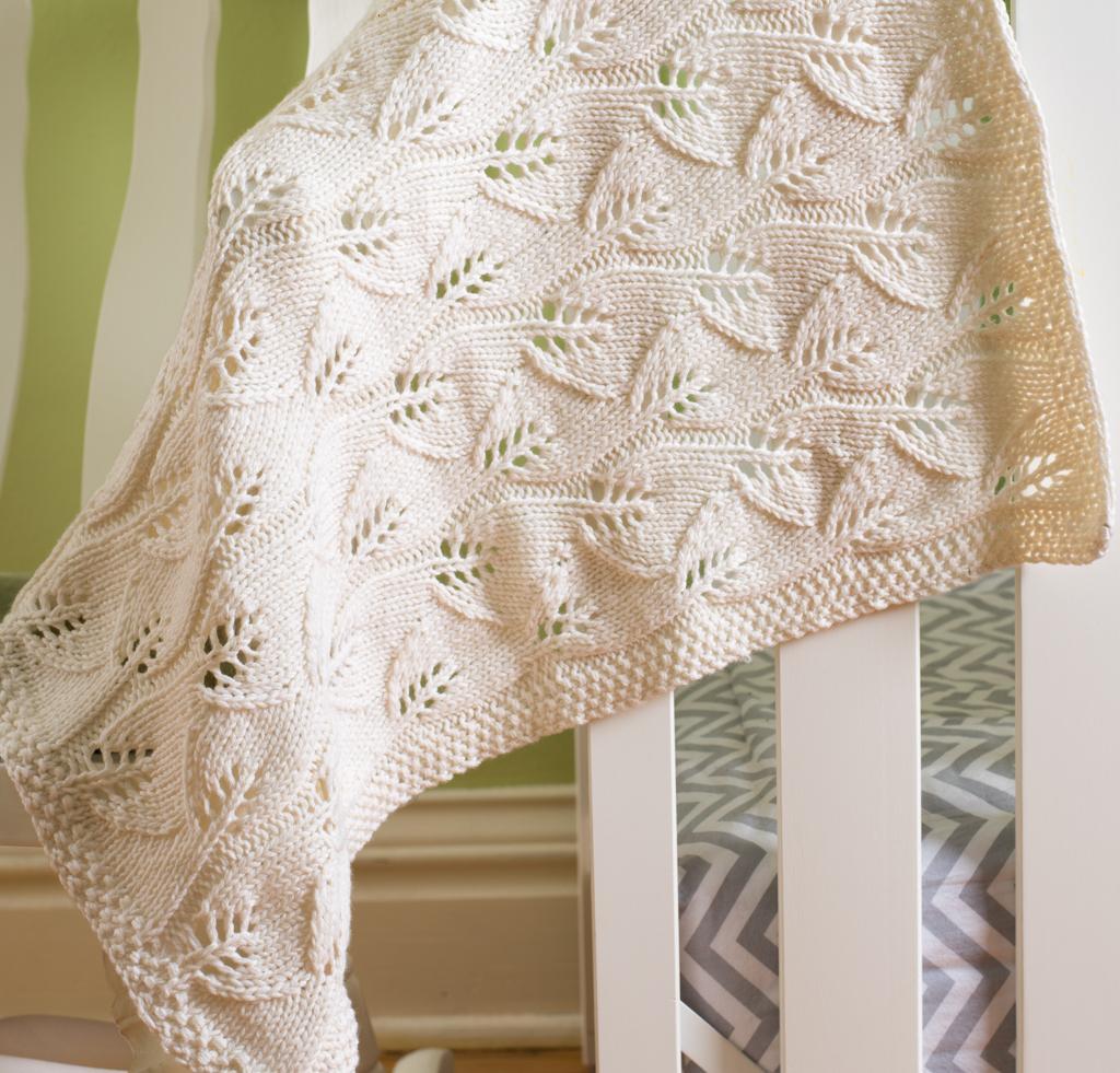 Leafy Baby Blanket FREE Knitting Pattern