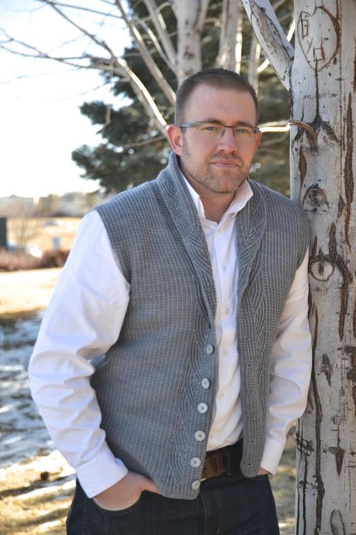 Men's Knit Vest with Collar