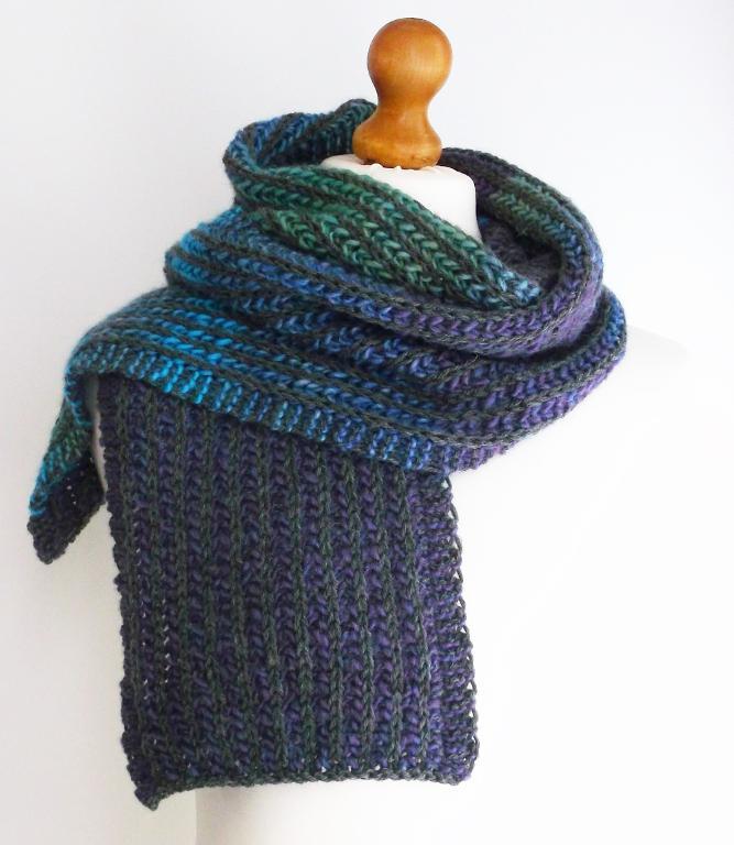 Easy Brioche Scarf FREE Knitting Pattern