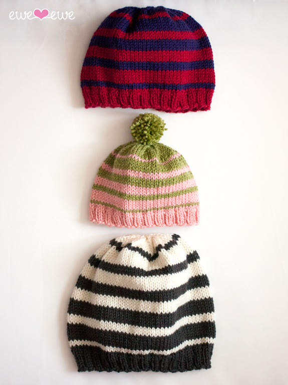 Family of Hats Knitting Pattern