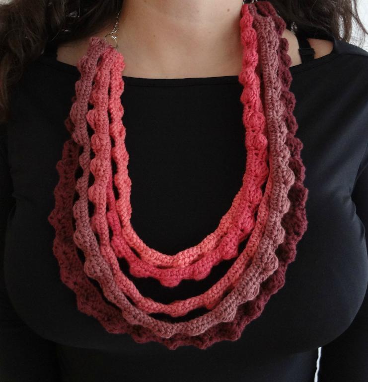 Crochet Puff Stitch Necklaces