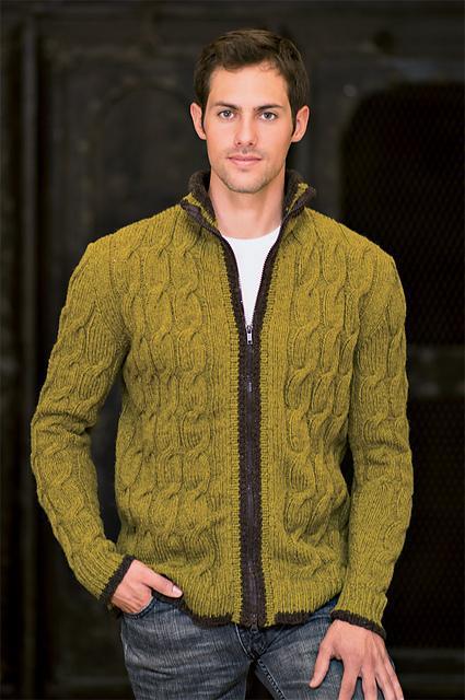 Men's Cardigan with Cables