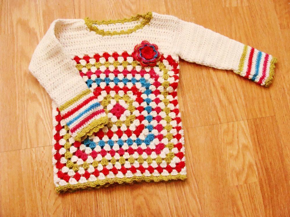 granny square crochet sweater