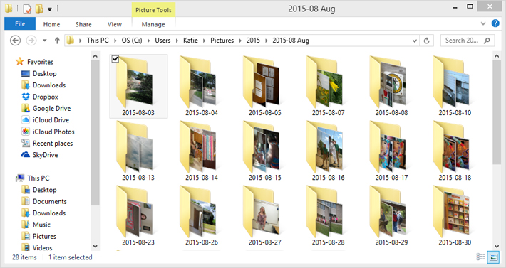 how to organize photos