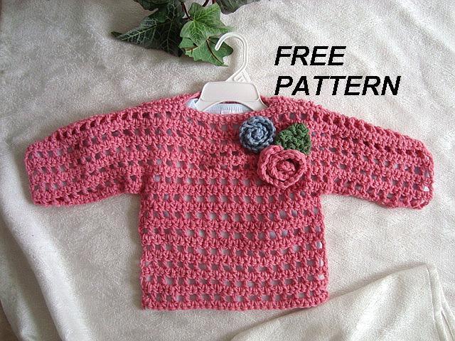 mesh crochet sweater free pattern