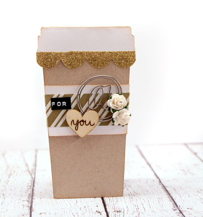 Metal Clip Embellishment Coffee Cup Card