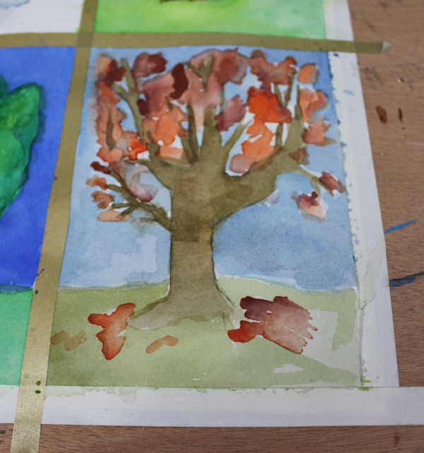 painted tree in fall