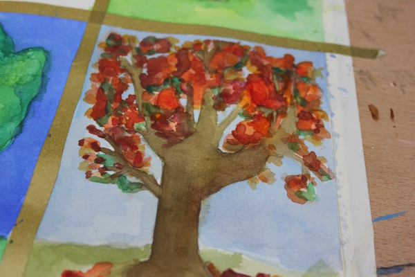 Finished painted tree in fall