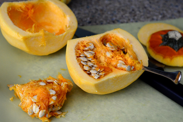 Scooping out the Pulp from a Pumpkin