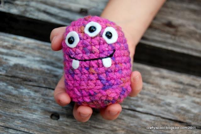 purple stitch amigurumi monster