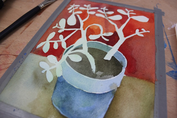 negative painting detail
