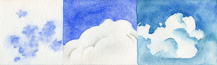 cumulus cloud watercolor studies