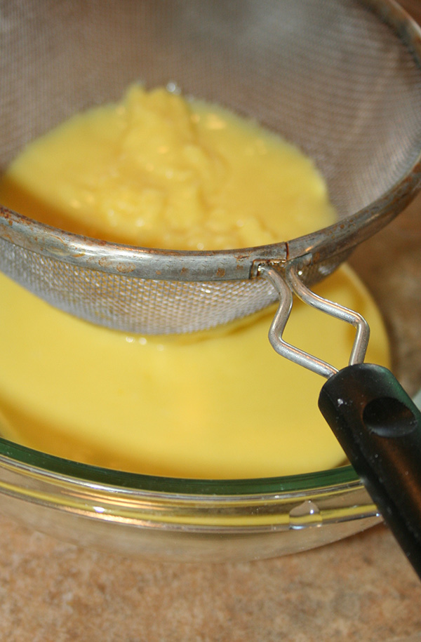 Strain the filling