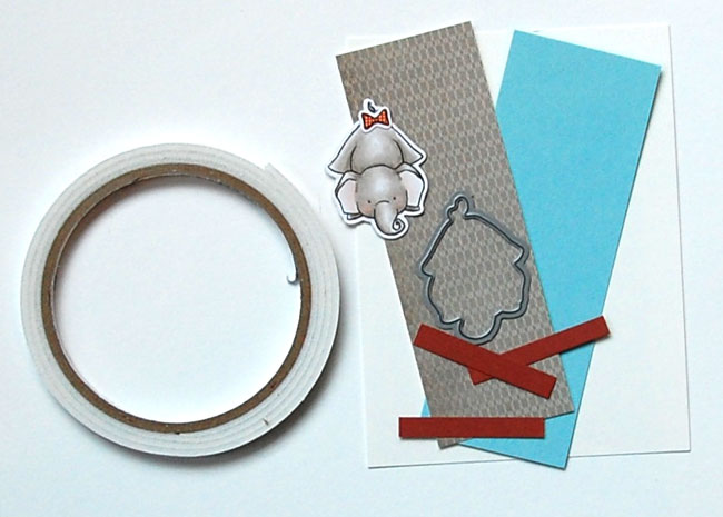 Supplies for Peek-a-boo bookmark