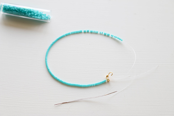 Beaded Seed Bead Bracelet - Measure the length and finish up the bracelet
