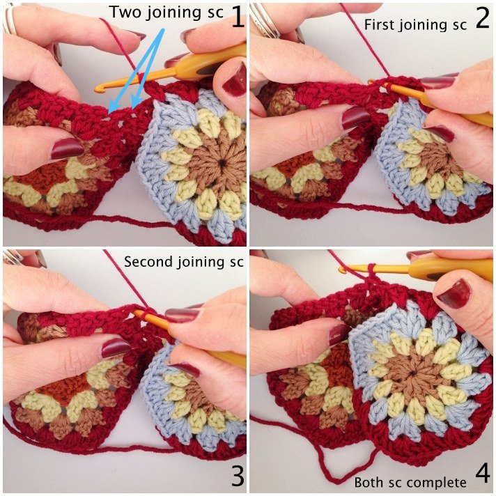 Crochet join as you go Step 17newer