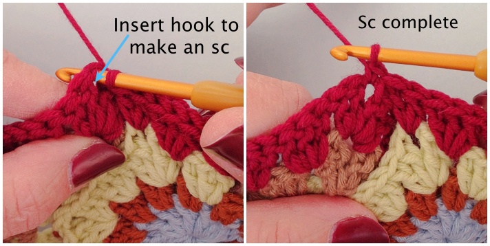 Crochet join as you go Step 6