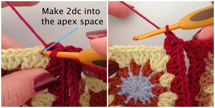 Crochet join as you go Step 7