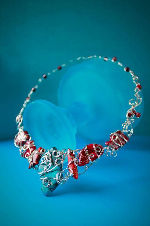 Freeform Wire Art Jewelry Statement Necklace
