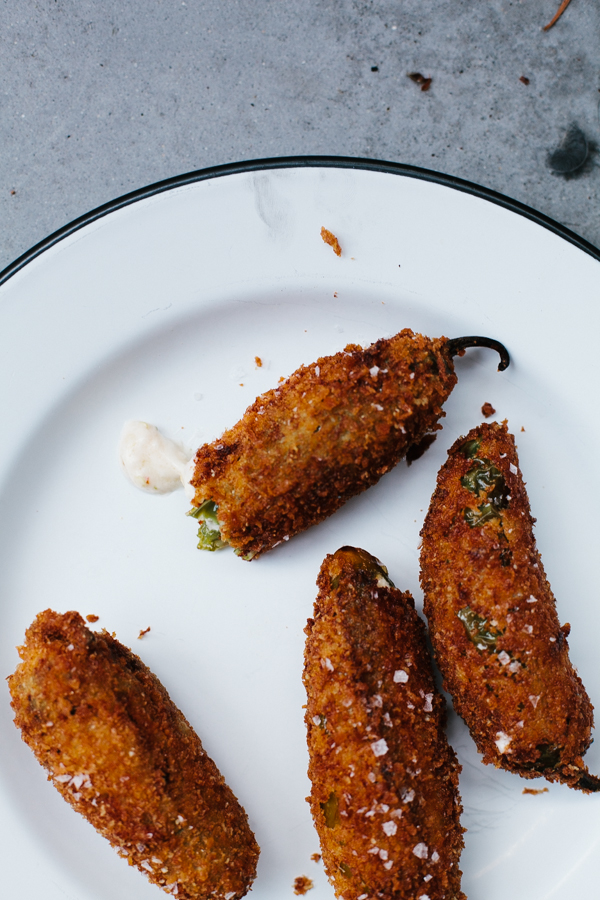 Spicy jalapeno poppers filled with melted cheese