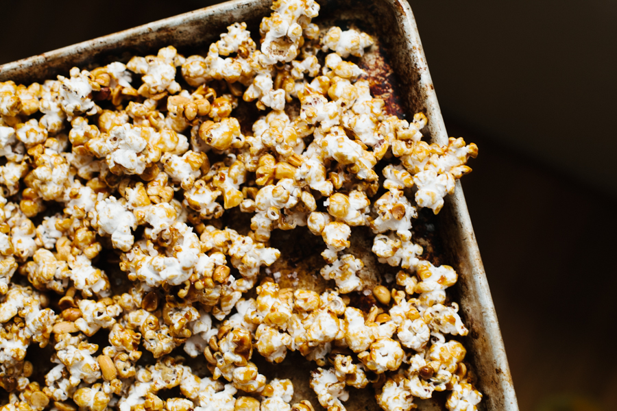 Pan of Homemade Cracker Jacks