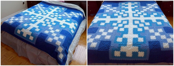 Patchwork crochet Snowflake blanket