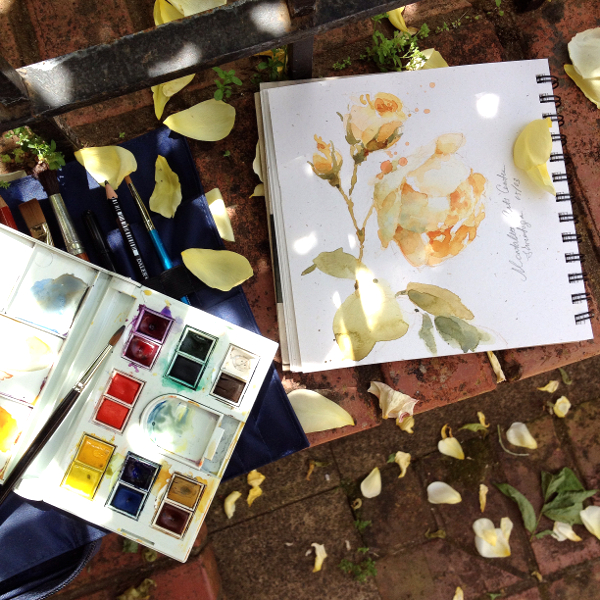 Sketching in the garden
