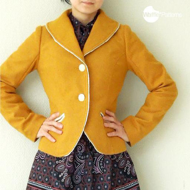 Waffle retro style blazer jacket pattern