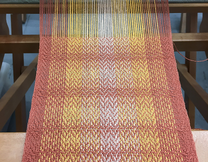 shaded twill on striped warp