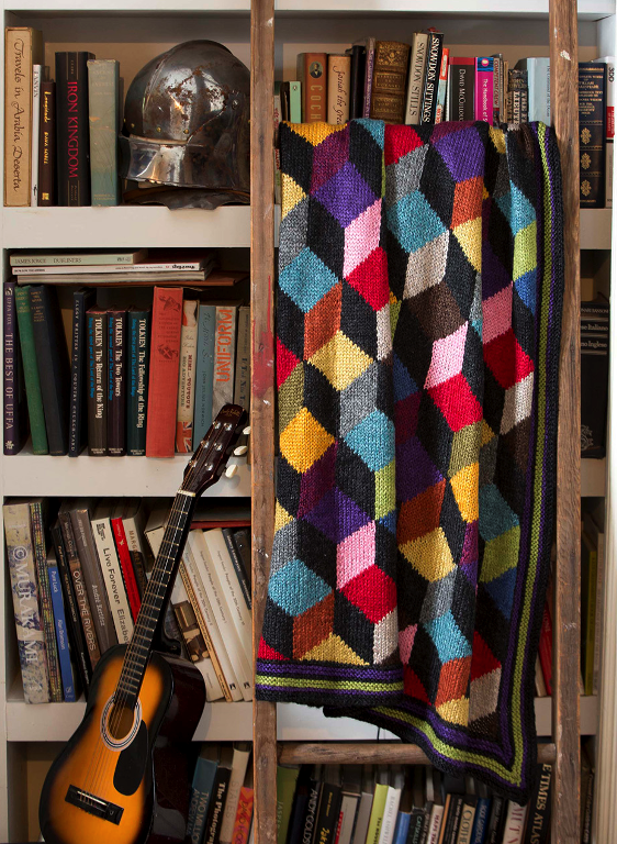 Blazing Blocks Afghan FREE Knitting Pattern