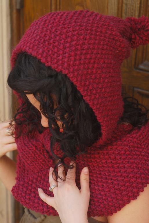 Reversible Cabled Hooded Scarf FREE Knitting Pattern