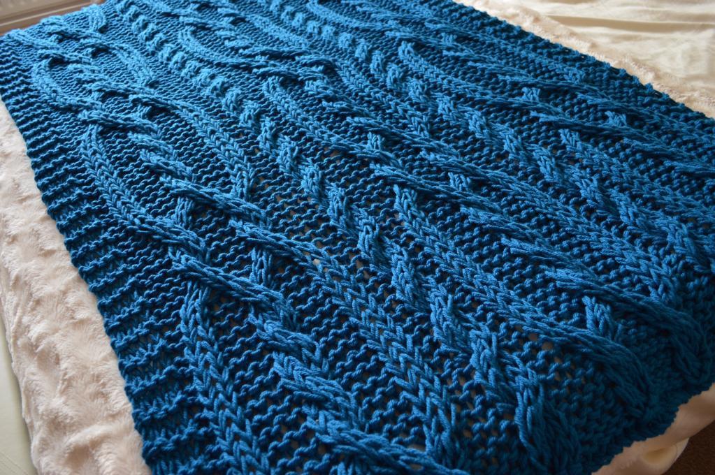 Snuggly Chunky Cable Blanket Knitting Pattern