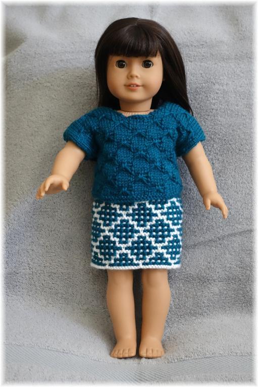 American Girl Bowknot Top + Skirt Knitting Pattern