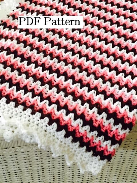 Neapolitan Chevron Baby Blanket Crochet Pattern