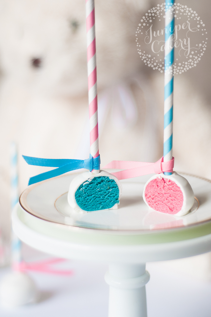 Fun tutorial for adorable gender reveal cake pops
