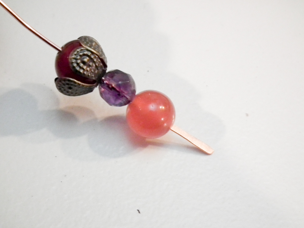 Headpins With Multicolored Beads