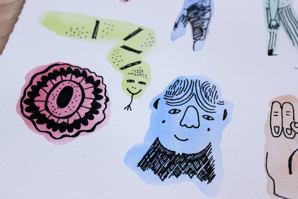 Detail of simple watercolor art
