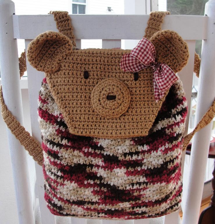 teddy bear crochet backpack