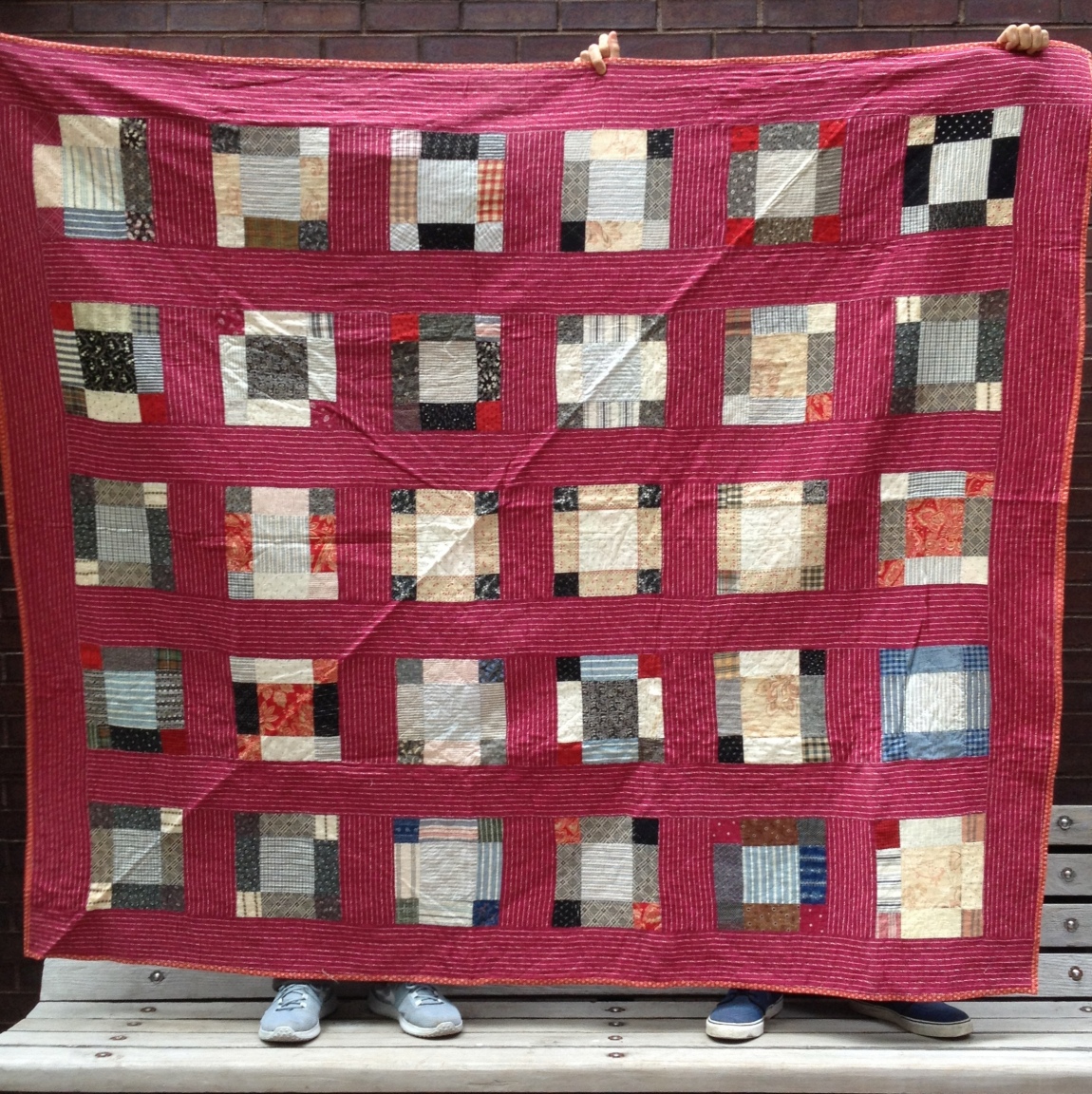 Red Nine-Patch Quilt