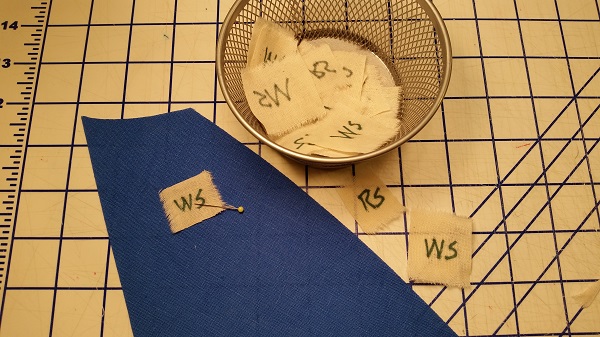 Labeling the wrong side of fabric