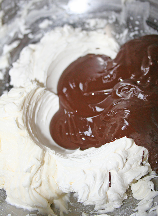 Chocolate added to buttercream
