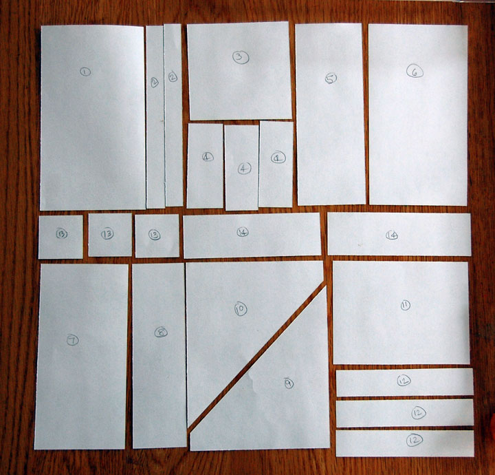 Step 4: Completed sheet cut and labelled