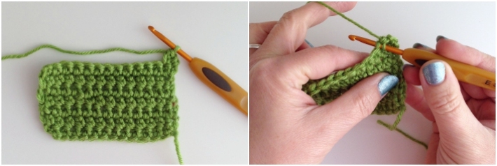 Extended single crochet tutorial step One