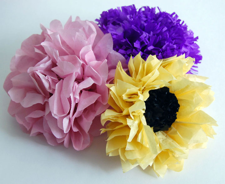 DIY tissue paper flowers