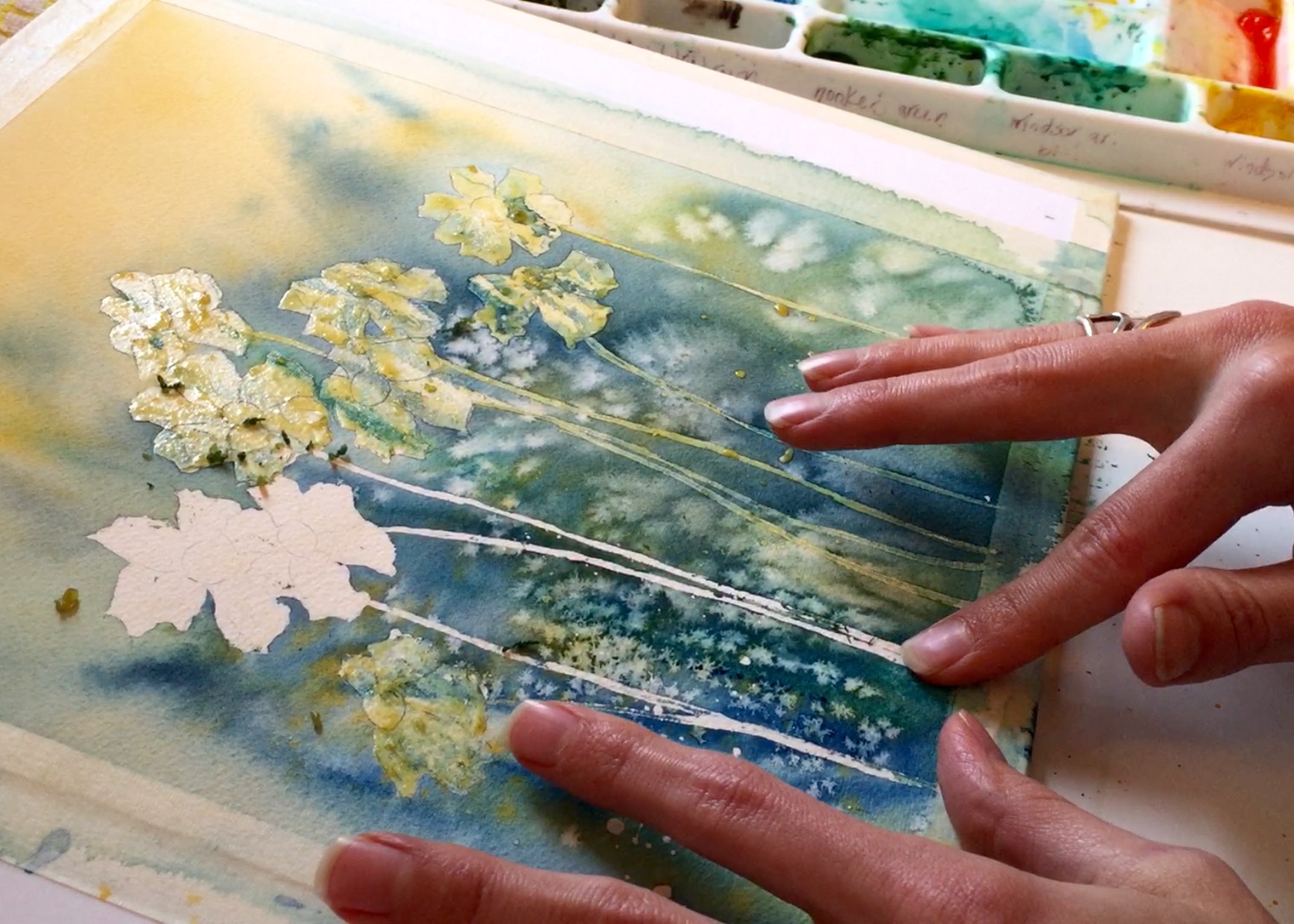 Remove Masking Fluid from Watercolor Painting